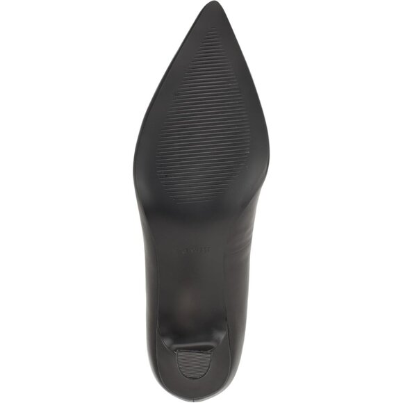 Nine West Womens Black 001 Leather Closed Pointed Toe Kitten Heels Pumps Shoes - Picture 5 of 7